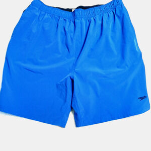 Speedo Swim Trunks Mens Sz XL 32W BLUE Swimsuit Shorts Lined Mesh Pockets